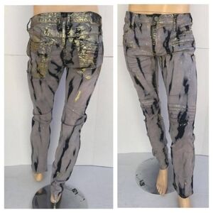 NEW ROBIN'S JEAN Motard Slim Biker Jeans SZ 44